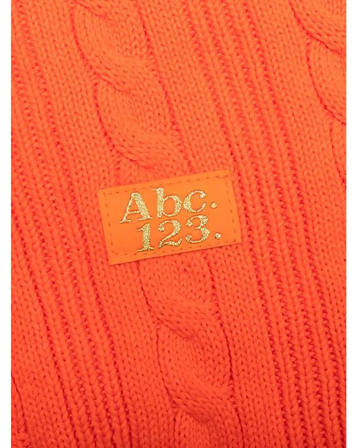 Advisory Board Crystals Cardigan mit Zopfmuster in Orange für Herren