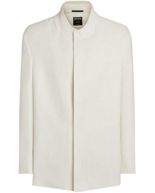 Zegna White Oasi Linen Jacket for men