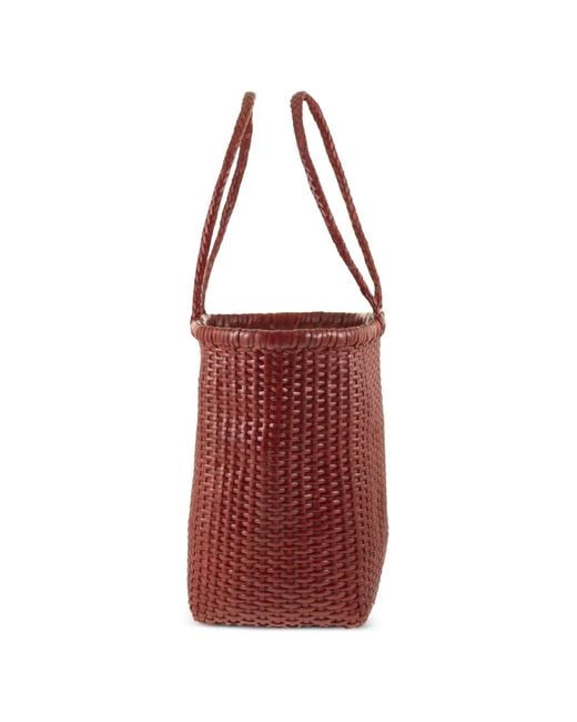 Dragon Diffusion Red Weave Woven-Design Shoulder Bag