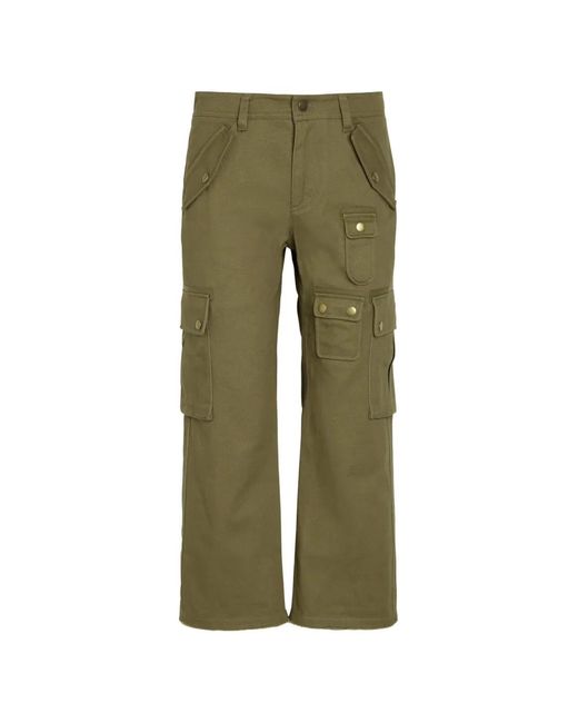 Isabel Marant Green Multi-Pocket Cargo Pants