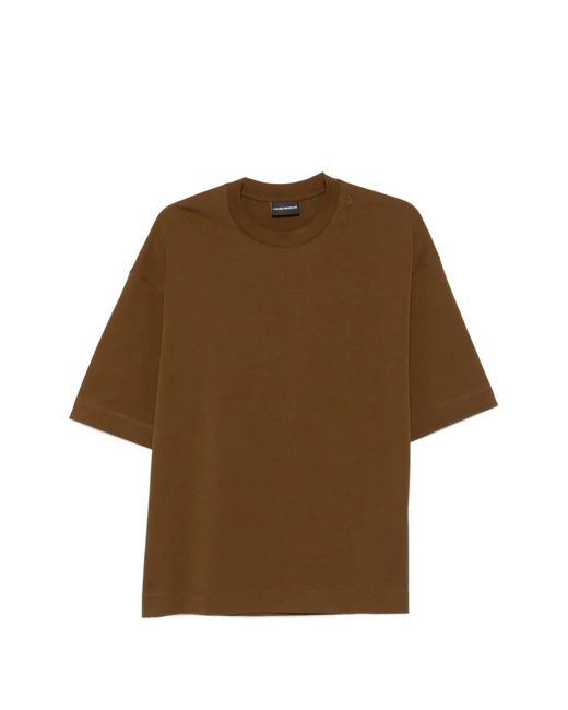 Emporio Armani Natural Jersey Dropped Shoulder T-Shirt for men