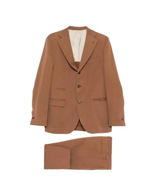 Eleventy Brown Single-Breasted Suit for men