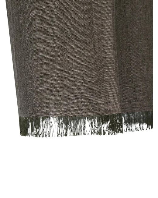 Antonelli Gray Fringed Concealed-Fastening Trousers
