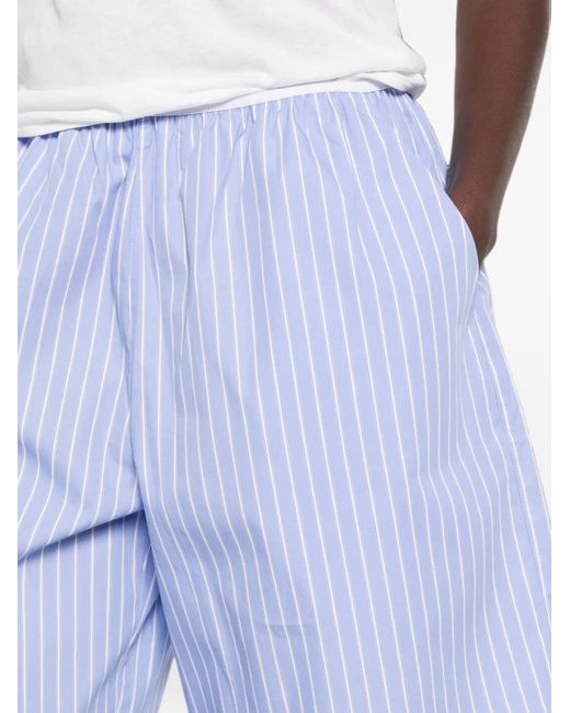 Frankie Shop Blue Striped Elasticated-Waistband Shorts