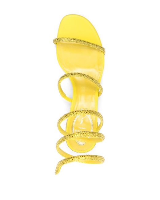 Sandales Cleo 40 mm à strass Rene Caovilla en coloris Yellow