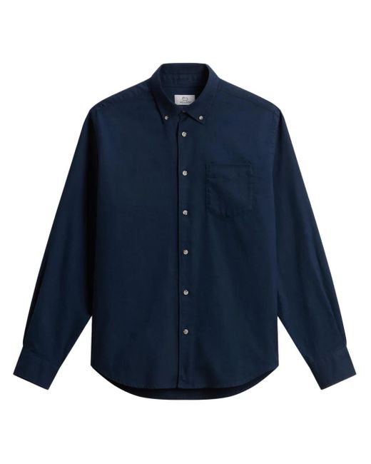 Woolrich Blue Flannel Buttoned Shirt for men
