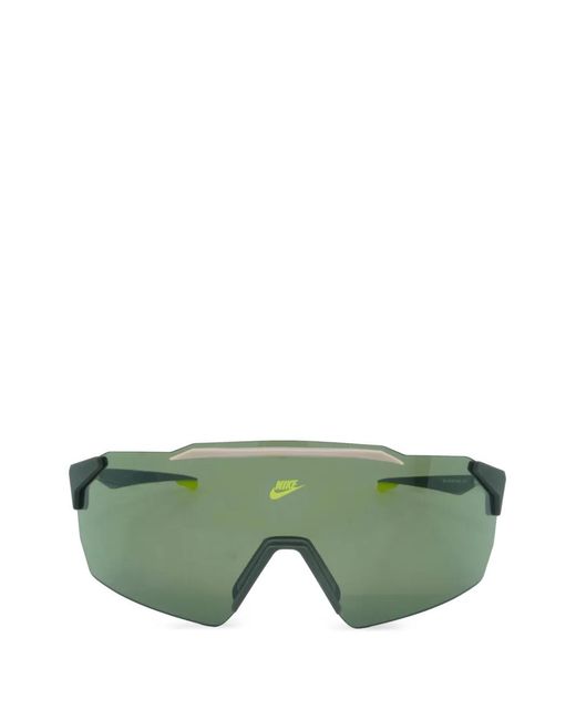 Nike Green Limitless Shield Geometric-Frame Sunglasses