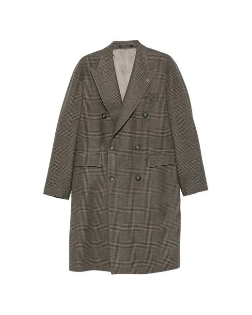Tagliatore Gray Manteau Croisé À Carreaux Prince De Galles for men