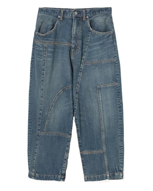 Undercover Blue Patchwork Cotton Trousers