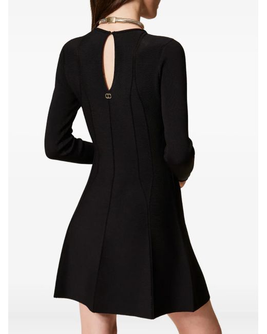 Twinset Black Robe Courte En Maille Fine