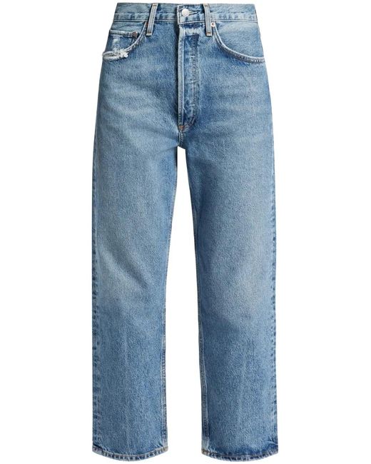 Agolde Blue 90S Crop Straight-Leg Jeans