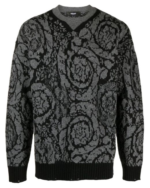 Versace Pullover mit Barocco-Muster in Gray für Herren