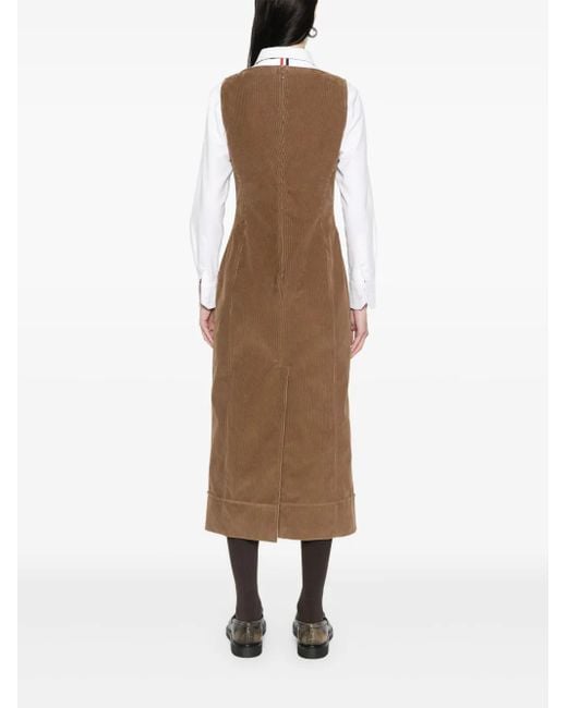 Thom Browne Brown Corduroy Midi Dress