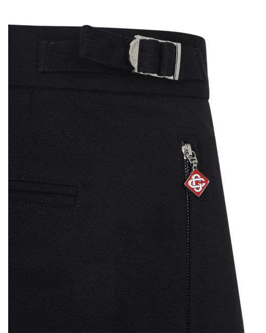Casablanca Blue Buckle-Detail Cotton Trousers for men