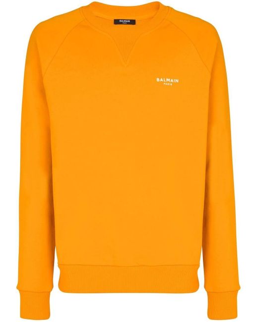 Balmain Sweatshirt mit Logo-Print in Orange für Herren | Lyst DE