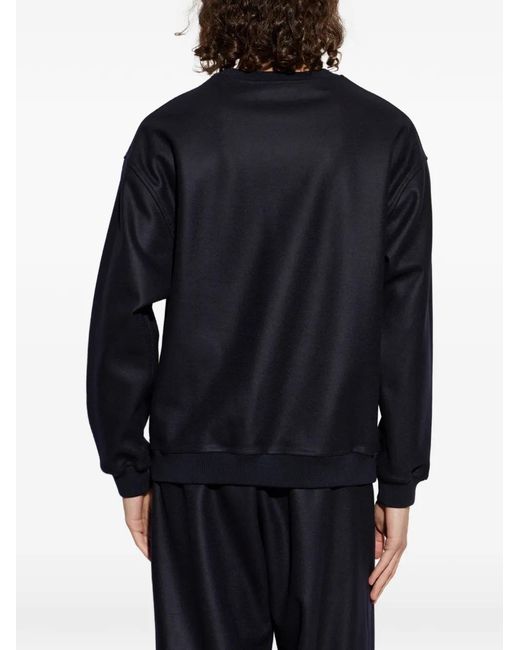 Jil Sander Blue Crew-Neck Long-Sleeve Sweater for men