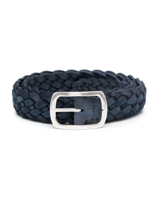 Orciani Blue Braided Leather Belt for men