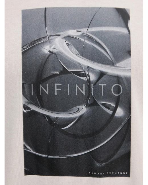 ARMANI EXCHANGE White Infinity Cotton T-Shirt for men