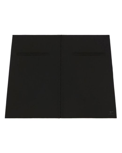 Courreges Black Heritage Clipped Mini Skirt