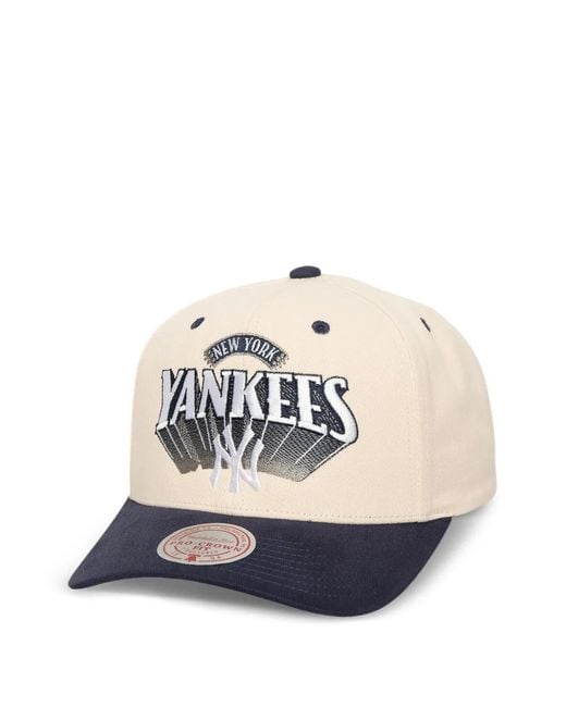 Mitchell & Ness White Yankees Horizon Pro Snapback Logo-Embroidered Baseball Cap for men