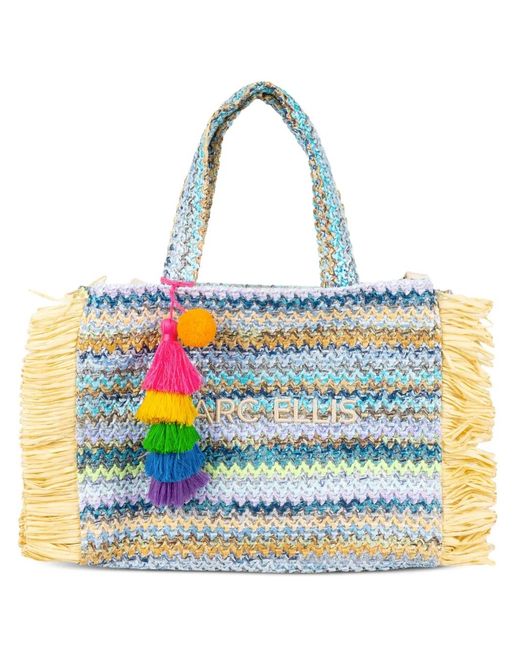 Marc Ellis Blue Buby Saint Claire Fringe-Trimmed Tote Bag