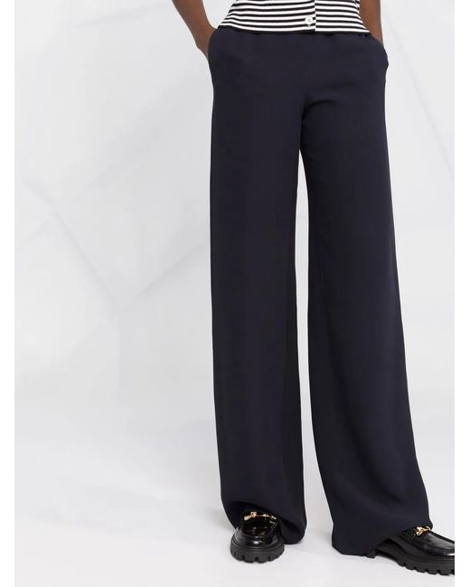 Valentino Garavani Blue High-Waisted Wide-Leg Trousers