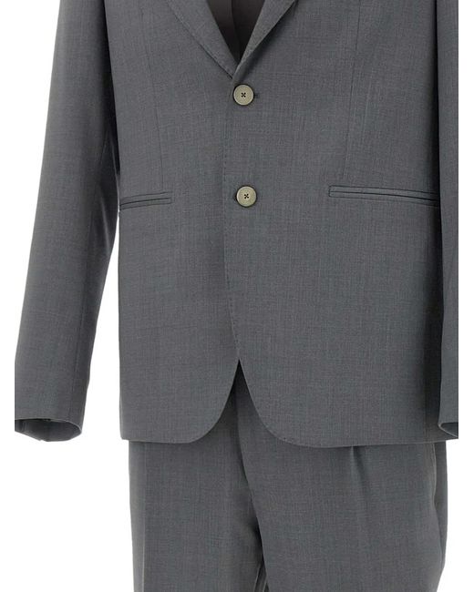 Santaniello Gray Mélange-Effect Suit for men