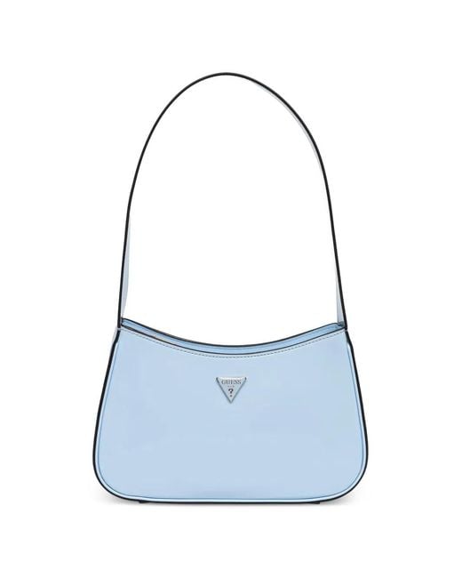 Guess Blue Logo-Plaque Shoulder Bag
