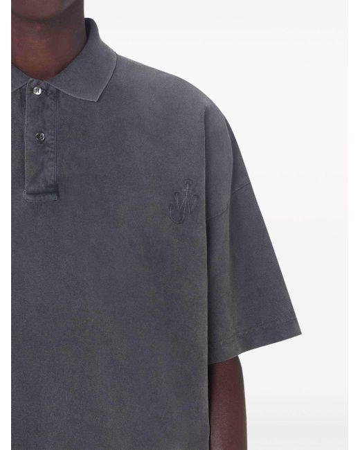 J.W. Anderson Gray Logo-embroidered Cotton Polo Shirt for men