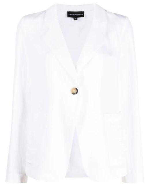 Emporio Armani White Cut-Out Detail Blazer