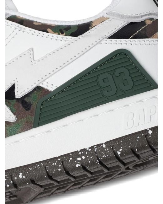 A Bathing Ape White Sk8 Sta #2 Camouflage-Panel Sneakers for men
