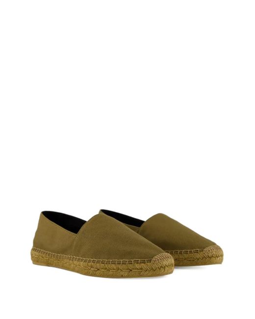 Saint Laurent Green Rubber-Sole Espadrilles for men