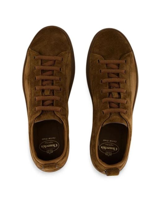 Church's Brown Rochdale Lace-Up Suede Sneakers for men