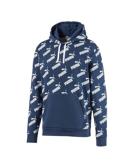 PUMA Blue Hoodie Amplified À Logo Imprimé for men