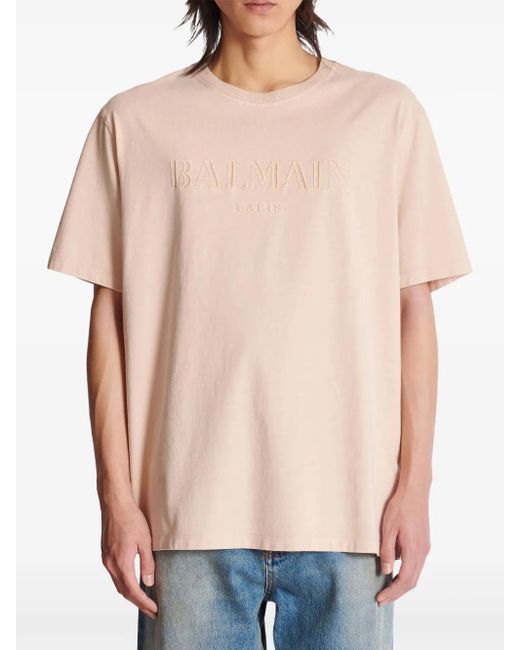 Balmain Pink Loose Ss Tshirt for men
