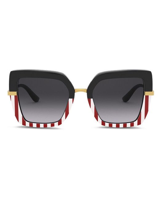 Dolce & Gabbana Black Printed Square-frame Sunglasses