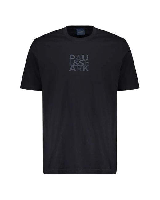 Paul & Shark Black Logo-Embroidered Short-Sleeve T-Shirt for men