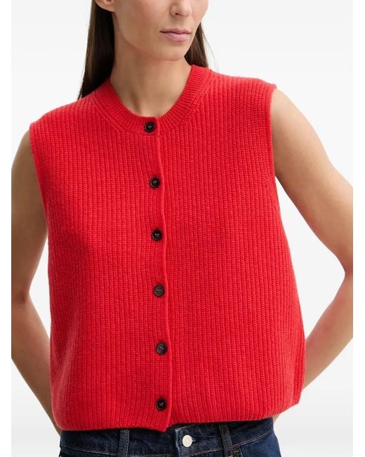 Marc O' Polo Red Buttoned Knitted Vest
