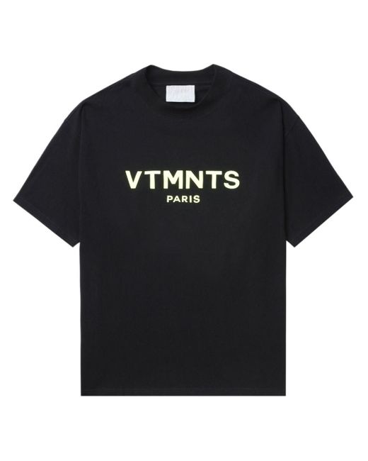 VTMNTS Black Logo-print Cotton T-shirt