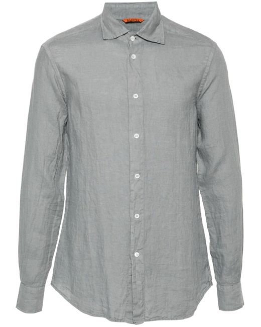 Barena Gray Long-sleeve Linen Shirt for men