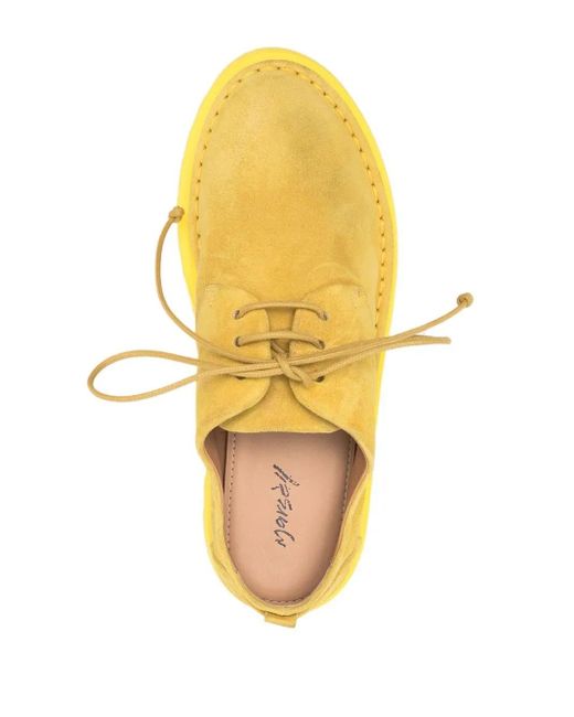 Marsèll Yellow Sancrispa Alta Suede Derby Shoes