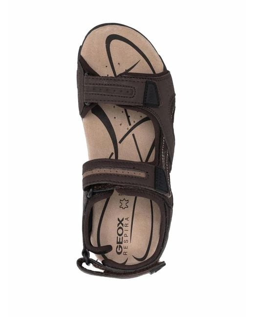 Geox Black Strada Double-Strap Sandals for men