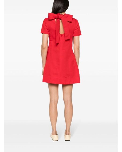 Staud Red Ilana Mini Dress