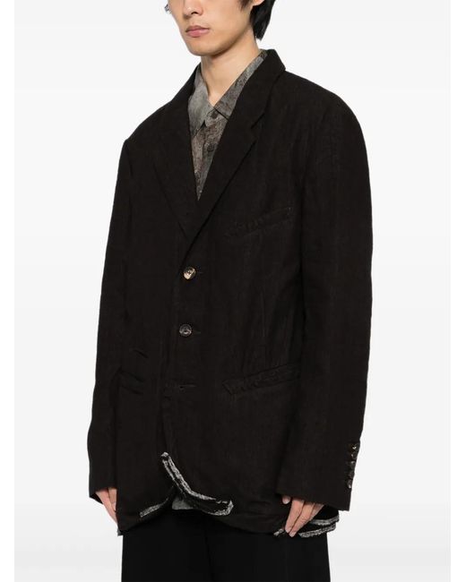Ziggy Chen Black Single-Breasted Blazer for men