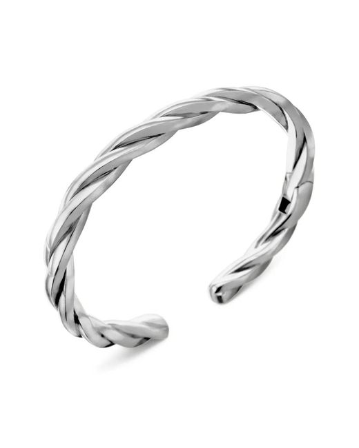 David Yurman White Sterling Dy Helios Cuff Bracelet (6Mm) for men