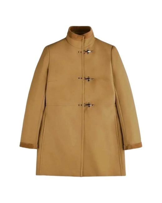 Fay Natural Virginia Toggle-Fastening Velvet-Trim Jacket