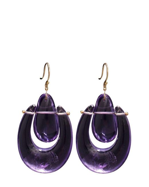 Ten Thousand Things Blue 18kt Yellow Gold Small O'keeffe Amethyst Earrings
