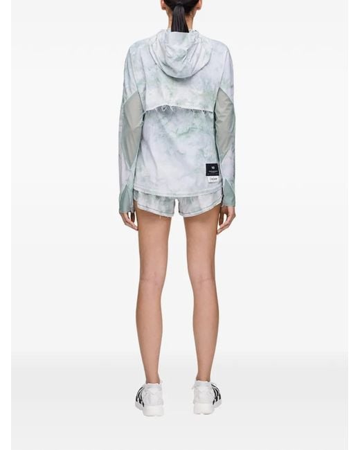 Y-3 Blue Aop Tie-Dye Hooded Jacket