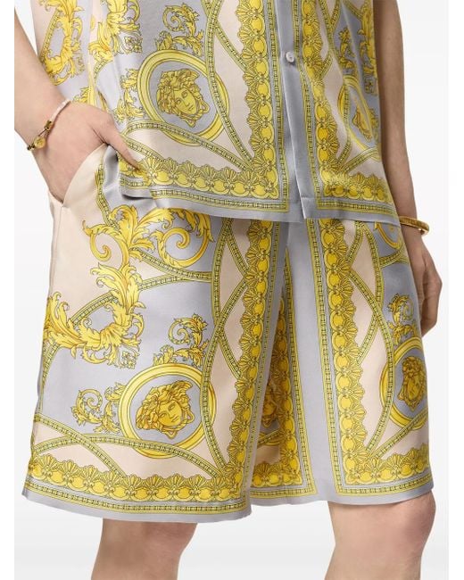 メンズ Versace La Coupe Des Dieux シルクショートパンツ Yellow
