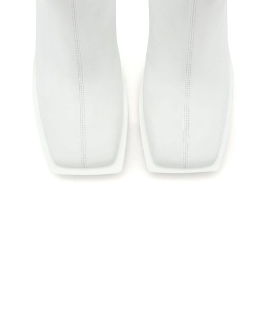 Courreges White Stream Leather Ankle Boots